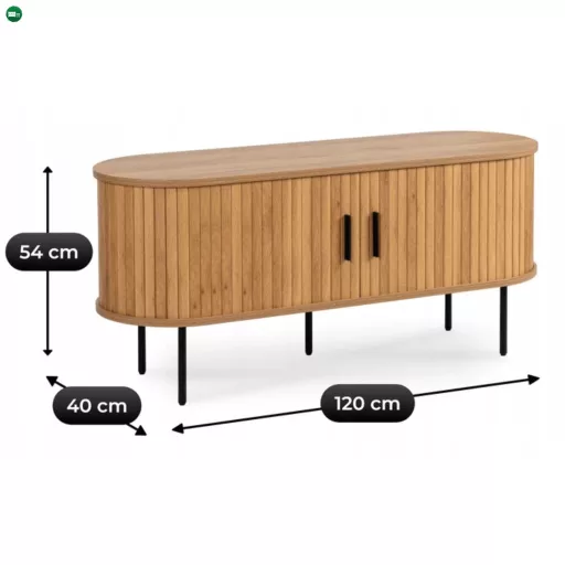 TV szekrény 120 cm kétajtós kivitelben tölgy színben - TRISH