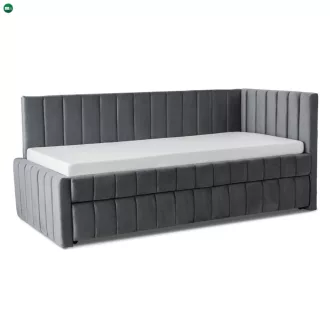VILLEMO 90x200 szürke bársony ágy