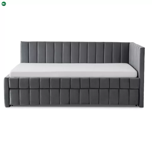 VILLEMO 90x200 szürke bársony ágy