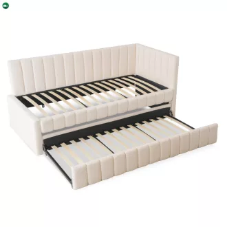 VILLEMO 90x200 krém bouclé ágy