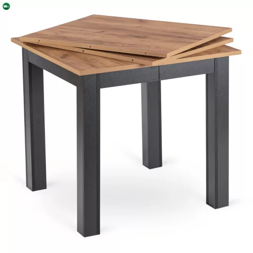 Bővíthető étkezőasztal 80–200 cm Craft tölgy / fekete színkombinációban – BEN