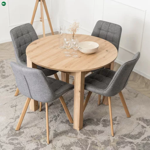 Bővíthető étkezőasztal 102–142 cm Artisan tölgy színben – HARRY
