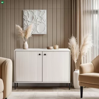   Kétajtós komód 104 cm kasmír színben bordázott fronttal – SOFT