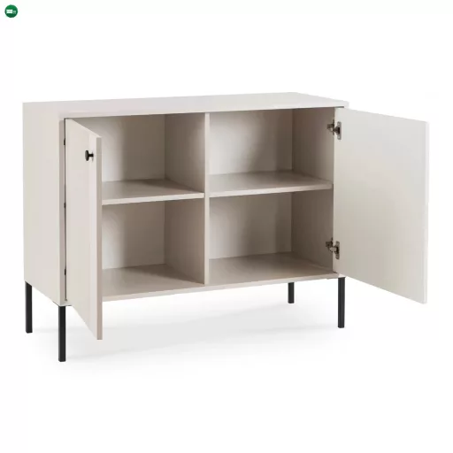 Kétajtós komód 104 cm kasmír színben bordázott fronttal – SOFT