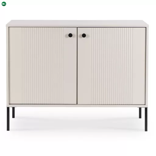 Kétajtós komód 104 cm kasmír színben bordázott fronttal – SOFT