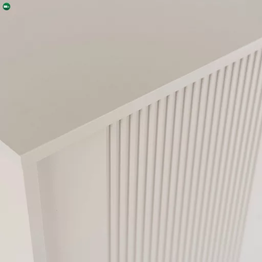 Kétajtós komód 104 cm kasmír színben bordázott fronttal – SOFT