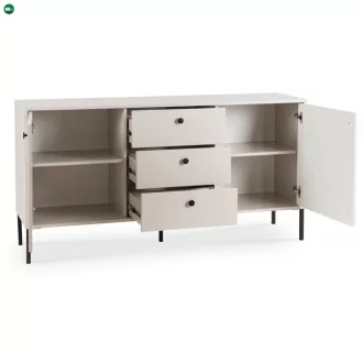   Kétajtós komód fiókokkal 154 cm kasmír színben bordázott fronttal – SOFT