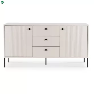   Kétajtós komód fiókokkal 154 cm kasmír színben bordázott fronttal – SOFT