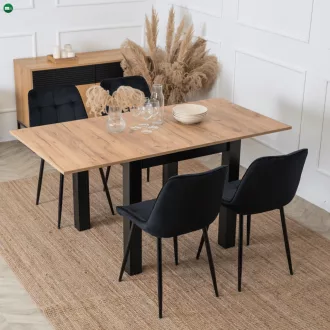   Bővíthető étkezőasztal 80–160 cm Craft tölgy / fekete színkombinációban – MAX