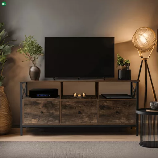 TV-szekrény 120 cm méretben, fiókos kivitelben, rusztikus tölgy színben ZONE