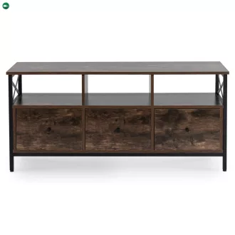   TV-szekrény 120 cm méretben, fiókos kivitelben, rusztikus tölgy színben ZONE