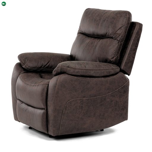 TV és relax fotel elektromos vezérléssel, barna szövethuzattal vintage dekorációval, 1 240 V-os motorral