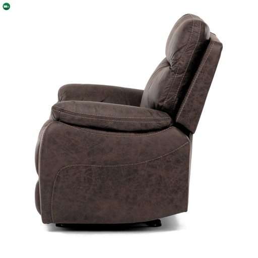 TV és relax fotel elektromos vezérléssel, barna szövethuzattal vintage dekorációval, 1 240 V-os motorral