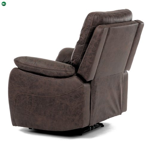TV és relax fotel elektromos vezérléssel, barna szövethuzattal vintage dekorációval, 1 240 V-os motorral