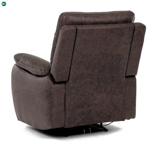 TV és relax fotel elektromos vezérléssel, barna szövethuzattal vintage dekorációval, 1 240 V-os motorral