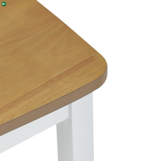 Étkezőgarnitúra 1 asztal + 4 szék, asztalméret 120x75x75 cm, MDF, furnér, tömör lábak, tölgyfa/fehér színben