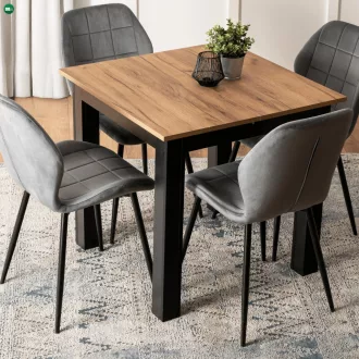   Kihúzható étkezőasztal 80–200 cm méretben, craft tölgy/fekete színben BEN