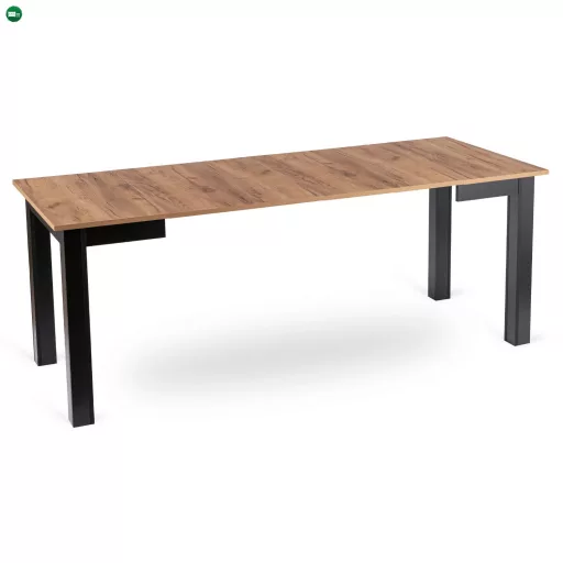 Kihúzható étkezőasztal 80–200 cm méretben, craft tölgy/fekete színben BEN