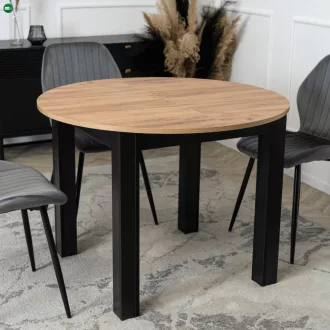   Kihúzható étkezőasztal 102–142 cm méretben, craft tölgy/fekete színben HARRY