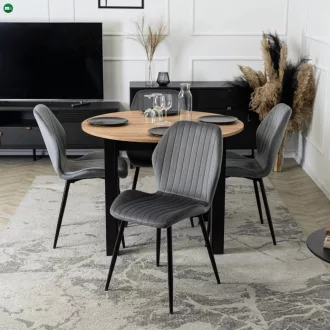   Kihúzható étkezőasztal 102–142 cm méretben, craft tölgy/fekete színben HARRY