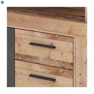 BLAGO MIDI A komód 119,6 cm, natúr tölgy/fekete