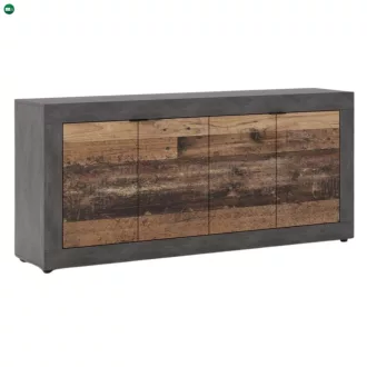 BLAGO komód 180 cm, sötét tölgy/fekete