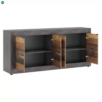 BLAGO komód 180 cm, sötét tölgy/fekete