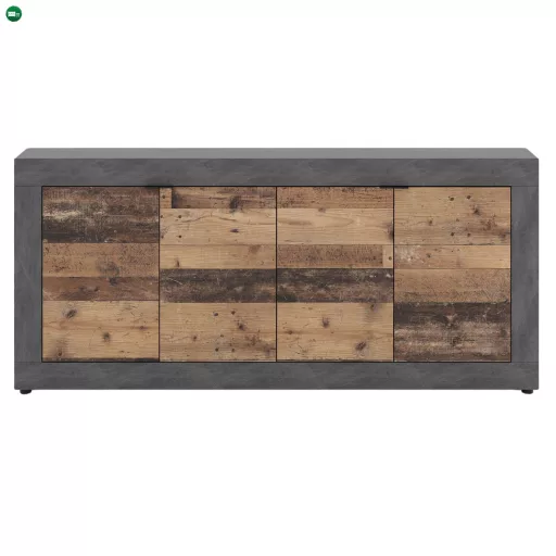 BLAGO komód 180 cm, sötét tölgy/fekete