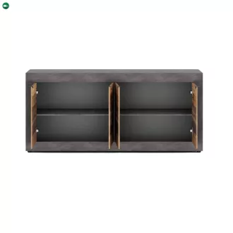 BLAGO komód 180 cm, sötét tölgy/fekete