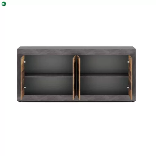 BLAGO komód 180 cm, sötét tölgy/fekete