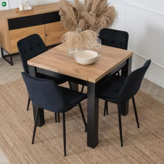   Kihúzható étkezőasztal 80–160 cm méretben, craft tölgy/fekete színben MAX