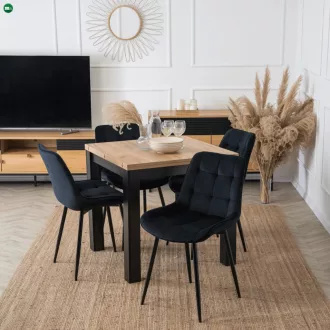   Kihúzható étkezőasztal 80–160 cm méretben, craft tölgy/fekete színben MAX
