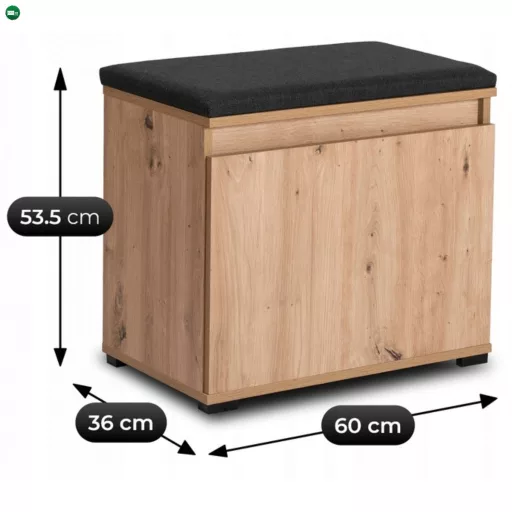 Cipőszekrény 60 cm méretben, artisan tölgy/grafit színben MODENA
