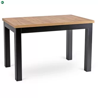   Bővíthető Étkezőastal 120-160 cm Kézműves tölgy/Fekete színben. Skubi