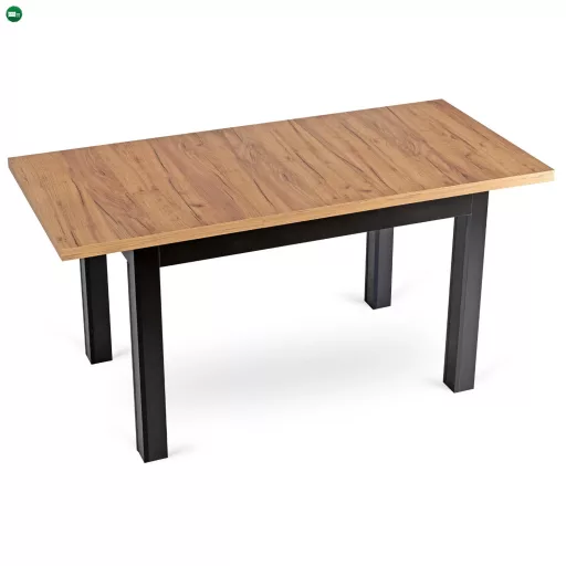 Bővíthető Étkezőastal 120-160 cm Kézműves tölgy/Fekete színben. Skubi