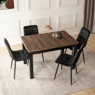 SKUBI bővíthető asztal 120-160 cm dió-fekete
