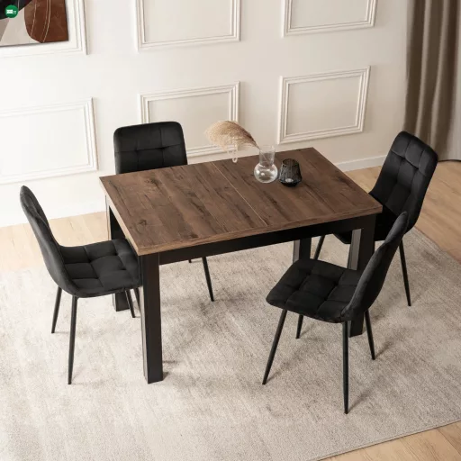 SKUBI bővíthető asztal 120-160 cm dió-fekete
