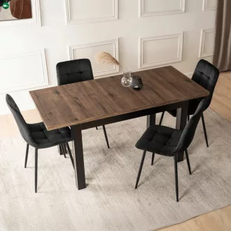 SKUBI bővíthető asztal 120-160 cm dió-fekete