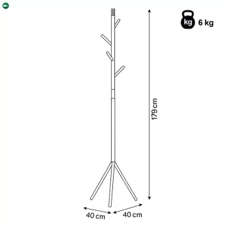   Modern Állófogas, magasság 179 cm, fém szerkezet, matt fehér lakk, teherbírás 6 kg