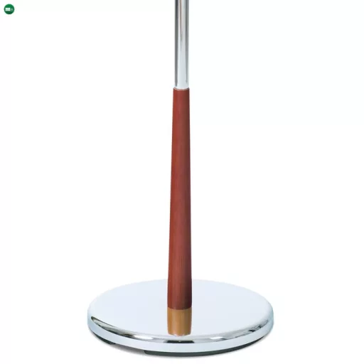 82646 Barna szobainas, tömör fa és krómozott fém. Teherbírás 6 kg.