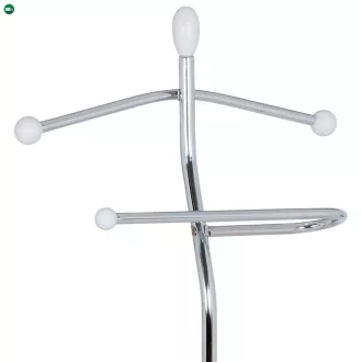   82646 Fehér szobainas, tömör fa és krómozott fém. Teherbírás 6 kg.