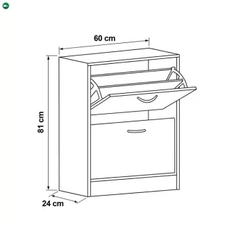 Cipőtartó (cipősszekrény), MDF, barna, ABO-G1014 OAK