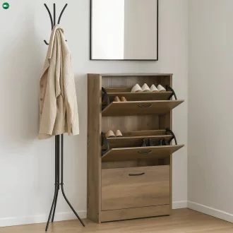 Cipőtartó, MDF, barna, ABO-G1016 ELM