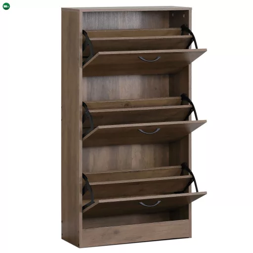 Cipőtartó, MDF, barna, ABO-G1016 ELM