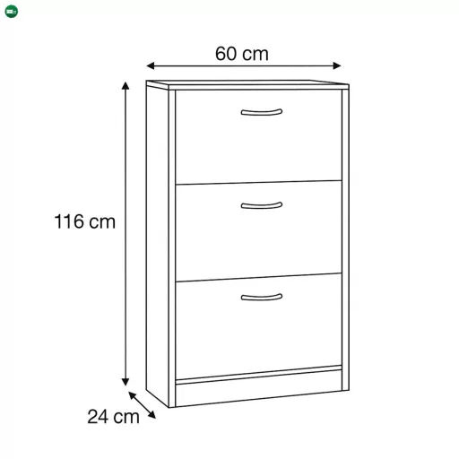 Cipőtartó, MDF, barna, ABO-G1016 ELM
