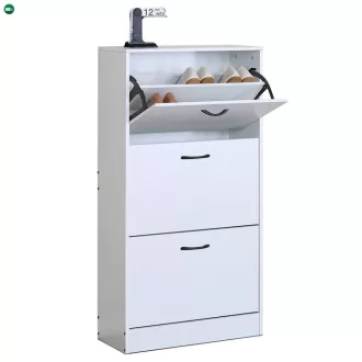 Cipőtartó (cipősszekrény), MDF, fehér, ABO-G1016 WT