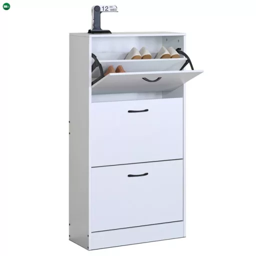 Cipőtartó (cipősszekrény), MDF, fehér, ABO-G1016 WT