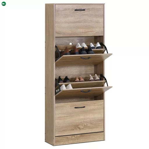 Cipőtartó barna színben, MDF kivitelben ABO-G1018 OAK