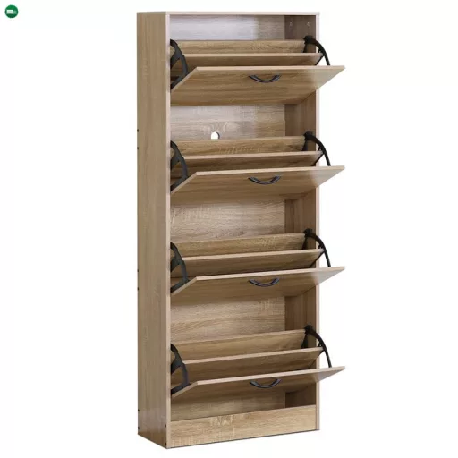 Cipőtartó barna színben, MDF kivitelben ABO-G1018 OAK