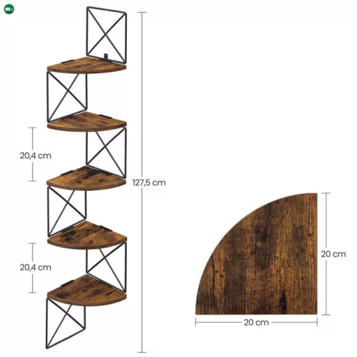 Polc, MDF, barna, ABP-E1051 OLW